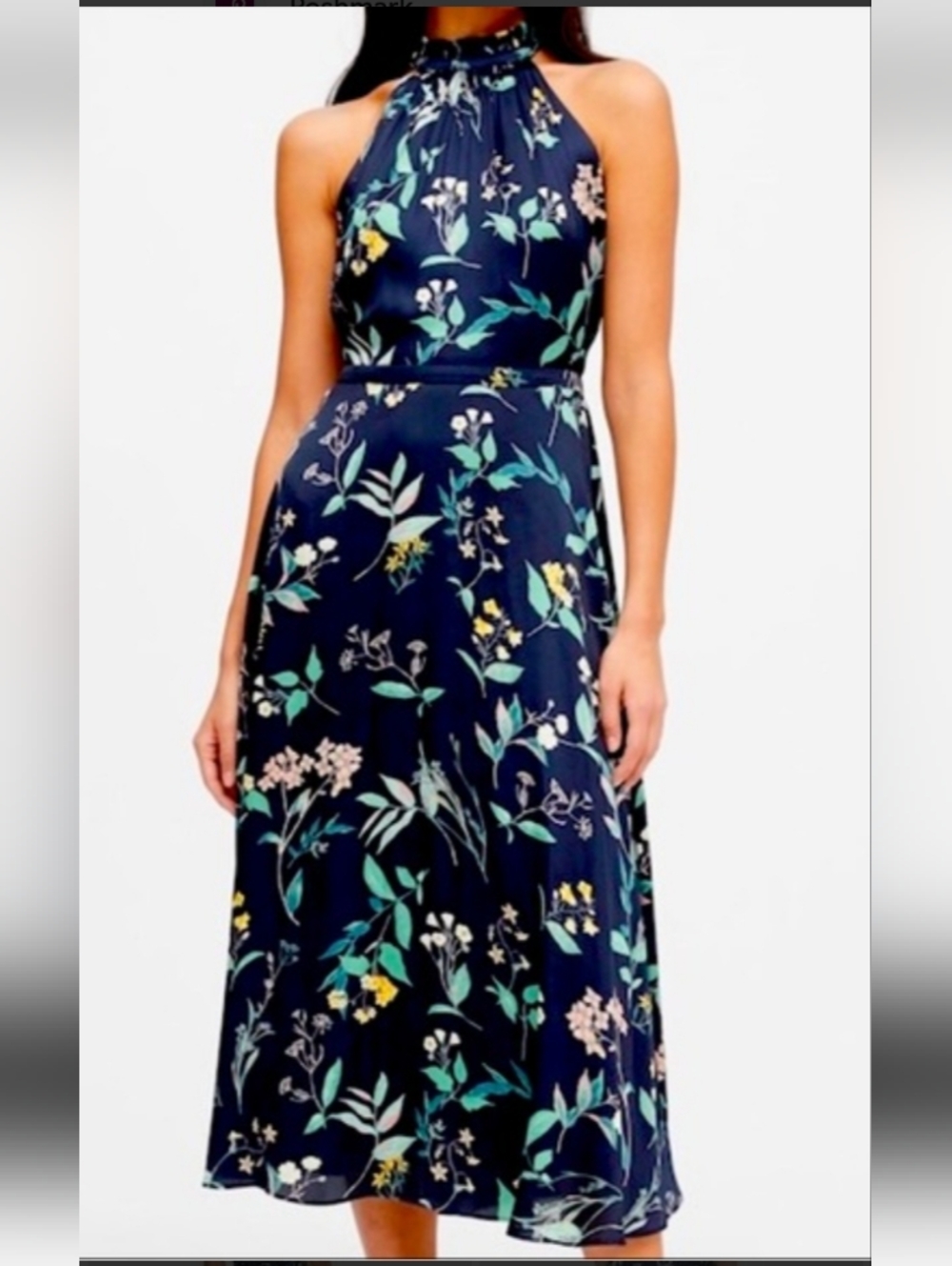 NWT Women's Size 10 Banana Republic Silky Floral Satin Midi Floral Dress